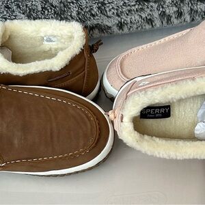 Sperry Tan and Cream Slip-Ons